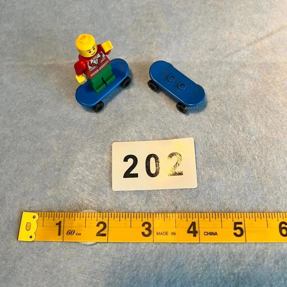 LEGO Skateboarder Minifigure with blue skateboard